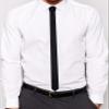 GUSLESON Solid Skinny Necktie Silk Black Tie Slim Ties For Men Wedding Thin (0803-12) view 2