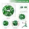 CREATIEE-PRO 4Pcs Metallic Cheerleading Pom Poms, 2 Pair Cheerleader Cheering Squad Pompoms for School Sports Dance Games Team Spirit Cheer(Green-Silver) view 3