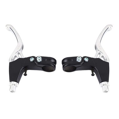 Bnineteenteam Brake Level,1 Pair Aluminium Alloy Mountain Road Cycling Brake Level Handles (4 Colors:Red,Blue,Black,Silver)(Silver) and Spare Parts