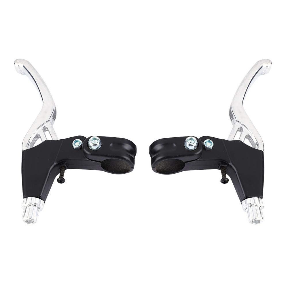 Bnineteenteam Brake Level,1 Pair Aluminium Alloy Mountain Road Cycling Brake Level Handles (4 Colors:Red,Blue,Black,Silver)(Silver) and Spare Parts