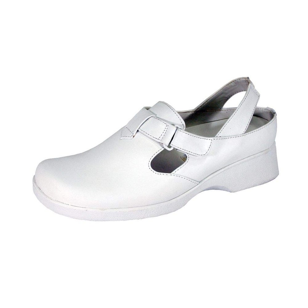 24 Hour Comfort Freda (1881) Women's Wide Width Comfortable Leather Slingback Clogs White 6.5