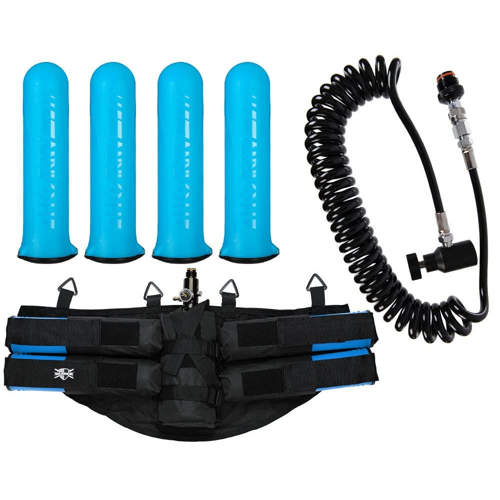 Action Village Paintball Deluxe Remote, 4+1 Harness & Dye Alpha Pods Starter Package - Assorted Colors (Blue Pods)
