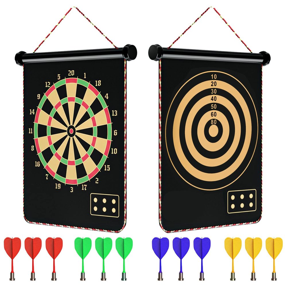 Mixi Magnetic Dart Board Outdoor Game for Kids with 12 Darts, Best Toys Gifts for Teenage Boys Girls Age 5 6 7 8 9 10 11 12 13 14 15 16 Years