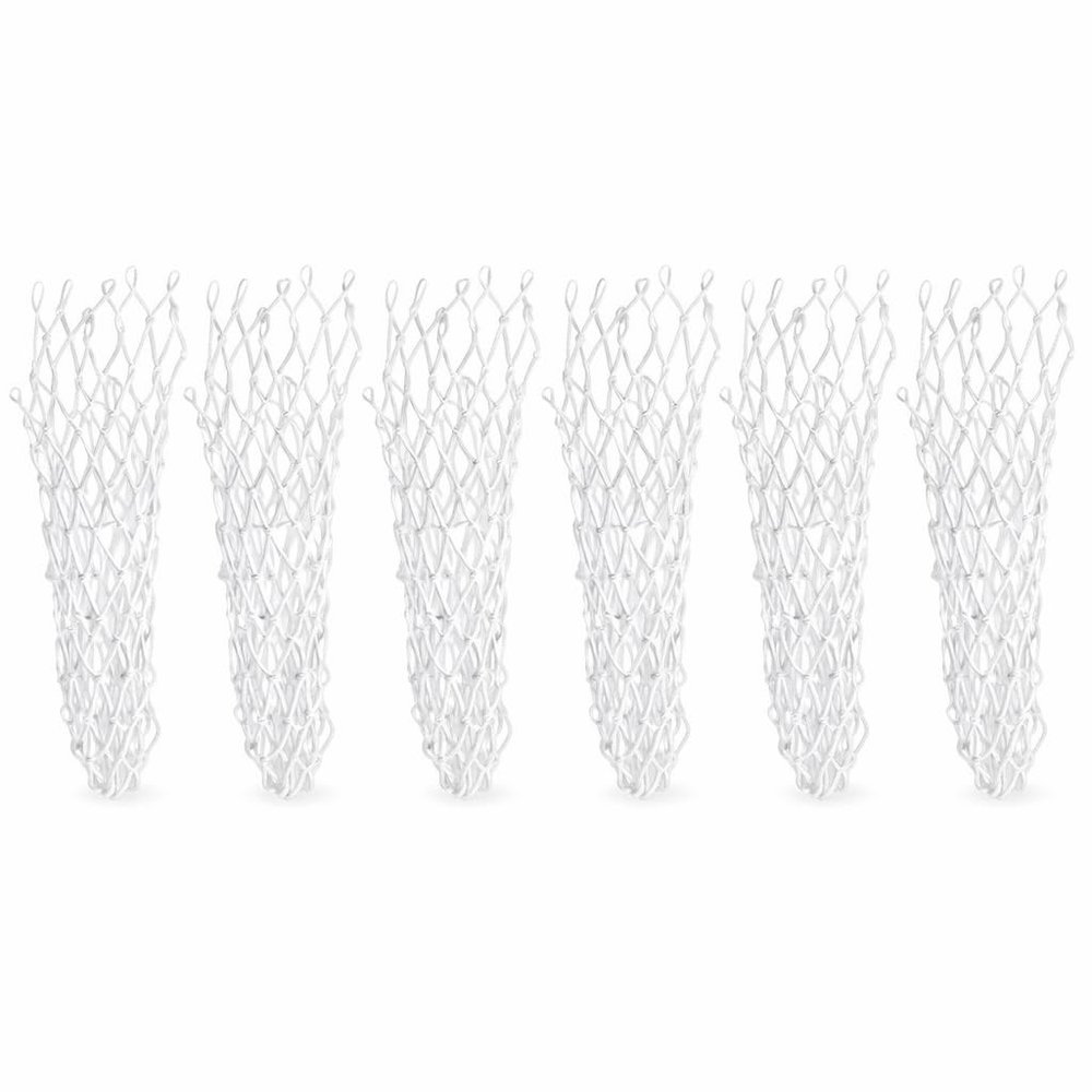 Alomejor 6PCS Billiards Net Hollow Out Pool Table Pocket Nets for Billiards Trainning Table Bag (White)