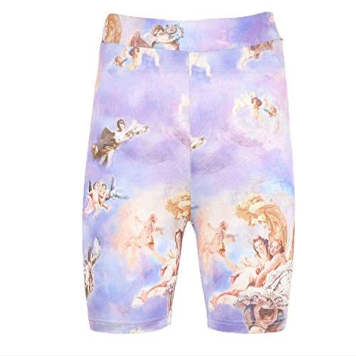 hirigin Short Leggings Women Plain Fitness Sporting Crop Leggings Summer Athleisure Workout Leggings Blue