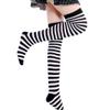 ZIXIANNIU Halloween Womens Long Striped Thigh High Socks Cotton Over the Knee Socks Leg Warmers Christmas stockings (Black) view 1