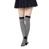 ZIXIANNIU Halloween Womens Long Striped Thigh High Socks Cotton Over the Knee Socks Leg Warmers Christmas stockings (Black) view 4