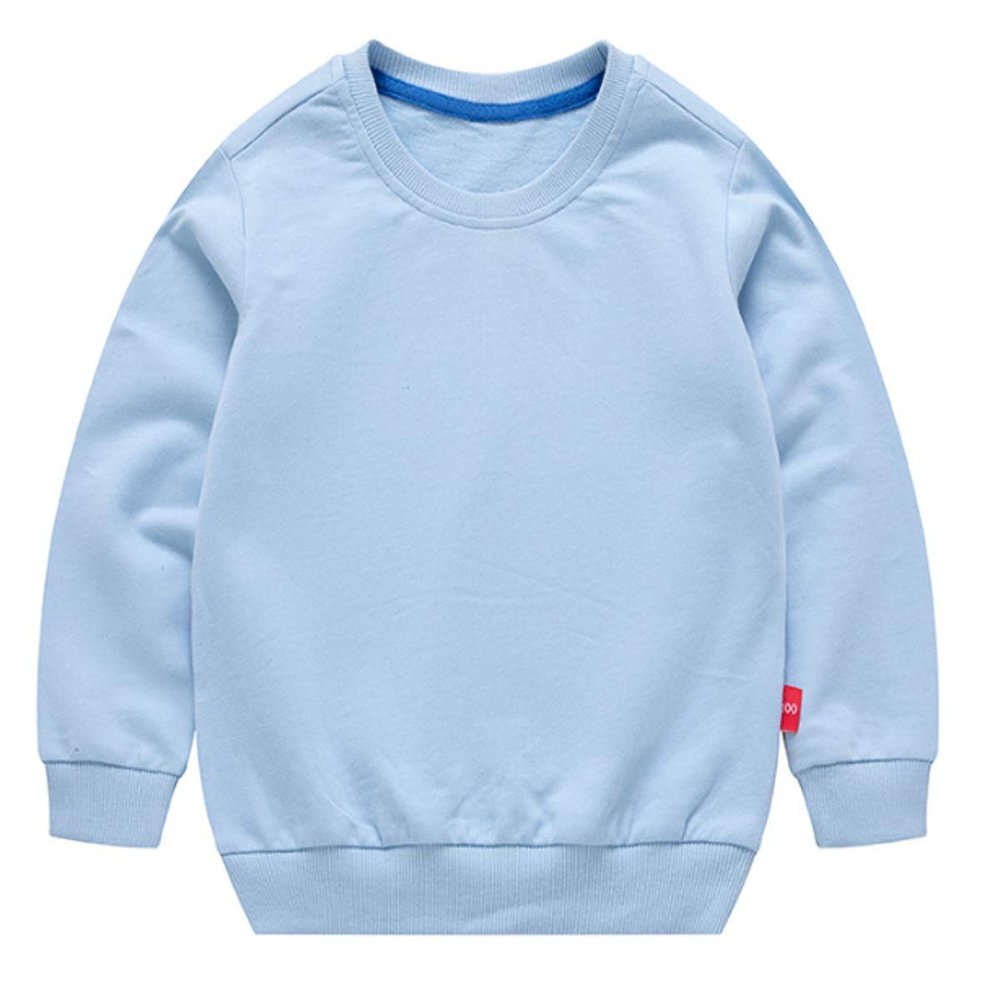 Ding-dong Baby Toddler Kid Boy Girl Solid Casual Crewneck Sweatershirt PulloverSky Blue,3T