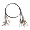 10pcs Fishing Wire Leaders Heavy Duty Nylon-Coated Fishing Line Wire Leaders with Swivels and Snaps 18inch, 45LB (10pcs Silver) view 1