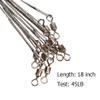 10pcs Fishing Wire Leaders Heavy Duty Nylon-Coated Fishing Line Wire Leaders with Swivels and Snaps 18inch, 45LB (10pcs Silver) view 2