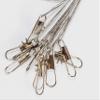 10pcs Fishing Wire Leaders Heavy Duty Nylon-Coated Fishing Line Wire Leaders with Swivels and Snaps 18inch, 45LB (10pcs Silver) view 3
