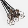 10pcs Fishing Wire Leaders Heavy Duty Nylon-Coated Fishing Line Wire Leaders with Swivels and Snaps 18inch, 45LB (10pcs Black) view 3