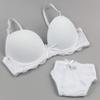 Swbreety Women Bra and Panty Set Satin Bowknot Lace Underwire Bras Lingerie Set White view 2