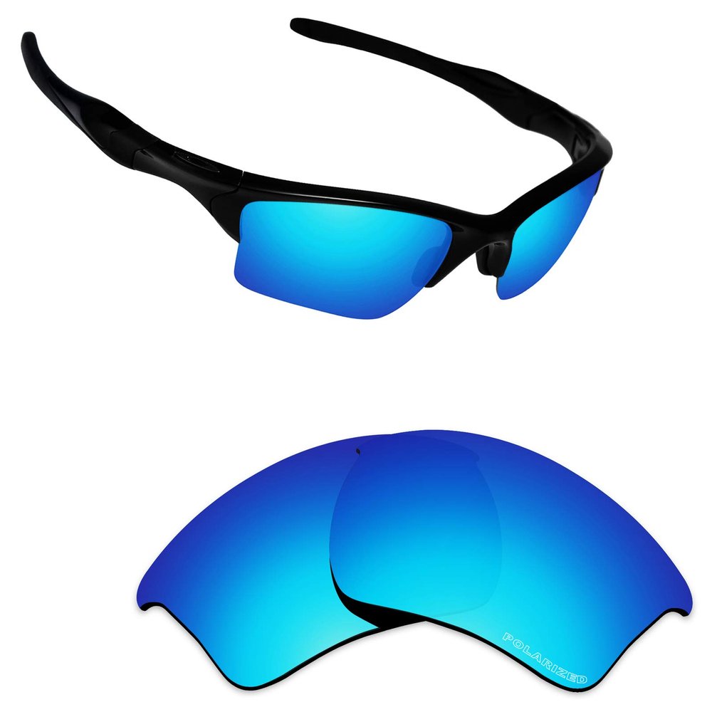 Alphax Ice Blue Mirrored Elite Polarized Replacement Lenses for Oakley Half Jacket 2.0 XL Sunglasses