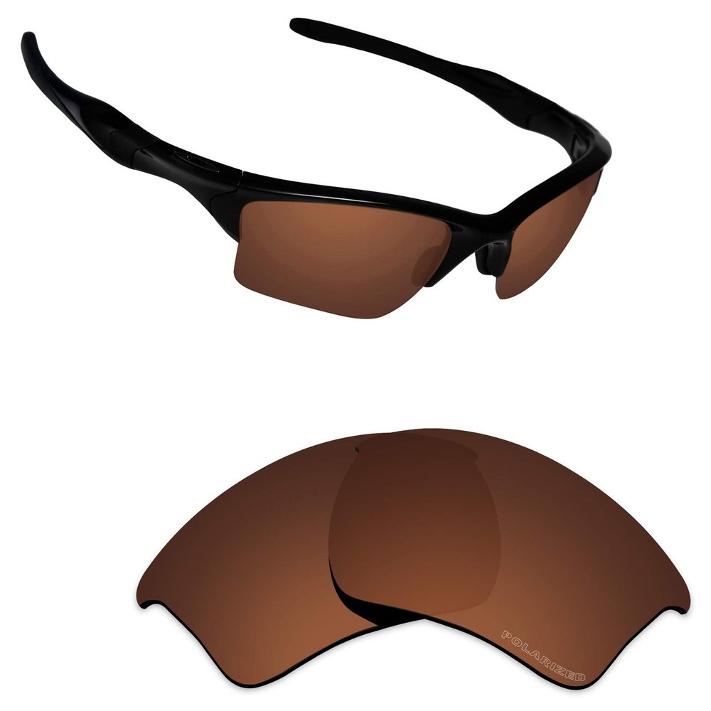 Alphax Dark Brown Optimized Polarized Engraved Replacement Lenses for Oakley Half Jacket 2.0 XL OO9154