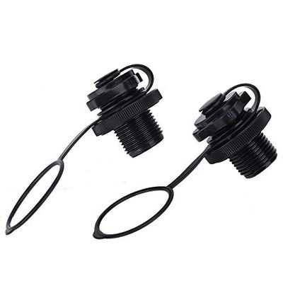 2-Pack Inflatable Boat Air Valve, ABS One-Way Screw Valve Replacement, 20mm Diameter, with Rubber Pad for Kayak, Raft, Pool, Dinghy