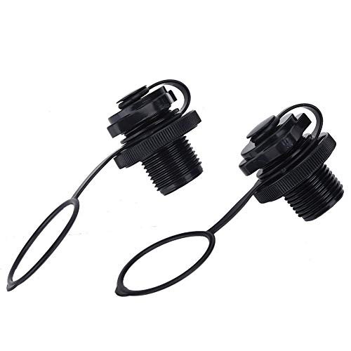2-Pack Inflatable Boat Air Valve, ABS One-Way Screw Valve Replacement, 20mm Diameter, with Rubber Pad for Kayak, Raft, Pool, Dinghy