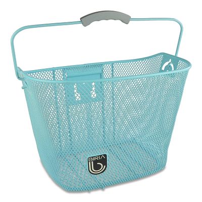 BIRIA Bicycle Basket with Quick Release Universal Bracket, Front Quick Release Basket, Removable, Wire Mesh Bicycle Basket, Blue