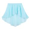 Freebily Kids Girls Chiffon Pleated Sweet Tutu Skater Skirt Pull-On Layers Mini Skirt Scooter School Uniform Outfits Light_Blue High-Low 7-8 view 3