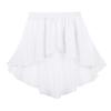 Freebily Kids Girls Chiffon Pleated Sweet Tutu Skater Skirt Pull-On Layers Mini Skirt Scooter School Uniform Outfits White High-Low 7-8 view 4