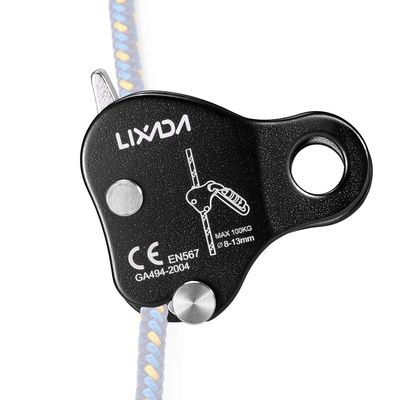 Lixada Rock Climbing Ascender Ultralight Fall Arrest Protection Belay Device Self-Locking 8-13MM Rope Grip Clamp for Outdoor Climbing and Rescue, Black