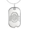 The Black Bow Sterling Silver Ohio State Dog Tag Pendant Necklace - 18 Inch view 1