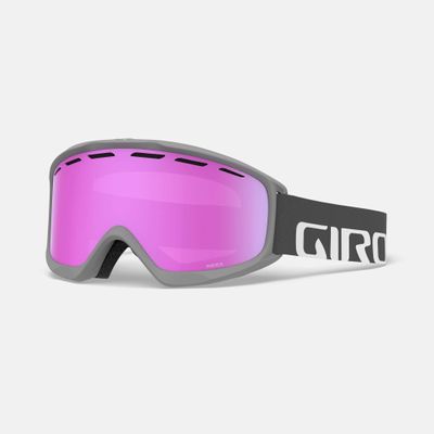 Giro Index OTG Adult Snow Goggles - Titanium Wordmark Strap with VIVID Pink Lens (2021)