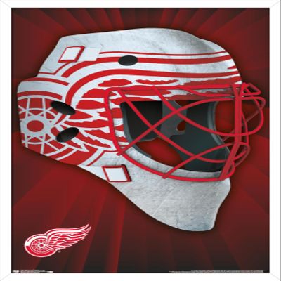 Trends International NHL Detroit Redwings - Mask 16 Wall Poster, 22.375" x 34", White Framed Version