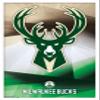 Trends International NBA Milwaukee Bucks - Logo 16 Wall Poster, 22.375" x 34", White Framed Version view 1