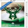 Trends International NBA Milwaukee Bucks - Logo 16 Wall Poster, 22.375" x 34", White Framed Version view 3