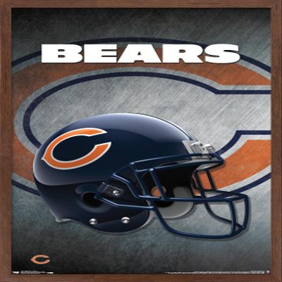 Trends International NFL Chicago Bears - Helmet 16 Wall Poster, 22.375" x 34", Mahogany Framed Version
