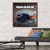 Trends International NFL Chicago Bears - Helmet 16 Wall Poster, 22.375" x 34", Mahogany Framed Version view 2
