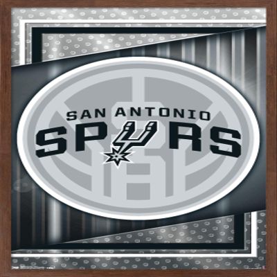 Trends International NBA San Antonio Spurs - Logo 17 Wall Poster, 34L x 22.4W, Mahogany Framed Version