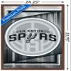 Trends International NBA San Antonio Spurs - Logo 17 Wall Poster, 34L x 22.4W, Mahogany Framed Version view 3