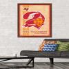 Trends International NFL Tampa Bay Buccaneers - Retro Logo 14 Wall Poster, 22.375" x 34", Mahogany Framed Version view 2
