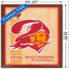 Trends International NFL Tampa Bay Buccaneers - Retro Logo 14 Wall Poster, 22.375" x 34", Mahogany Framed Version view 3