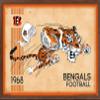 NFL Cincinnati Bengals - Retro Logo 14 Wall Poster, 34L" x 22.4W", Mahogany Framed Version view 1