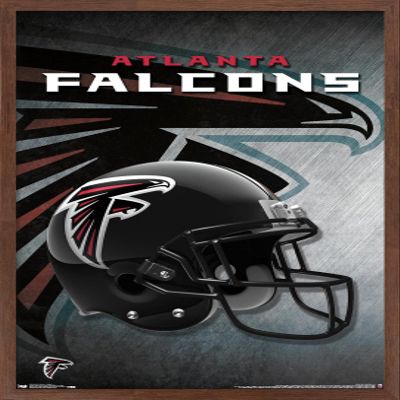 Trends International NFL Atlanta Falcons - Helmet 16 Wall Poster, 22.375" x 34", Mahogany Framed Version