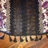Baciano Floral Printed Shawl with Tatting Lace & Fringe Boho Coverup Poncho (Small) view 4