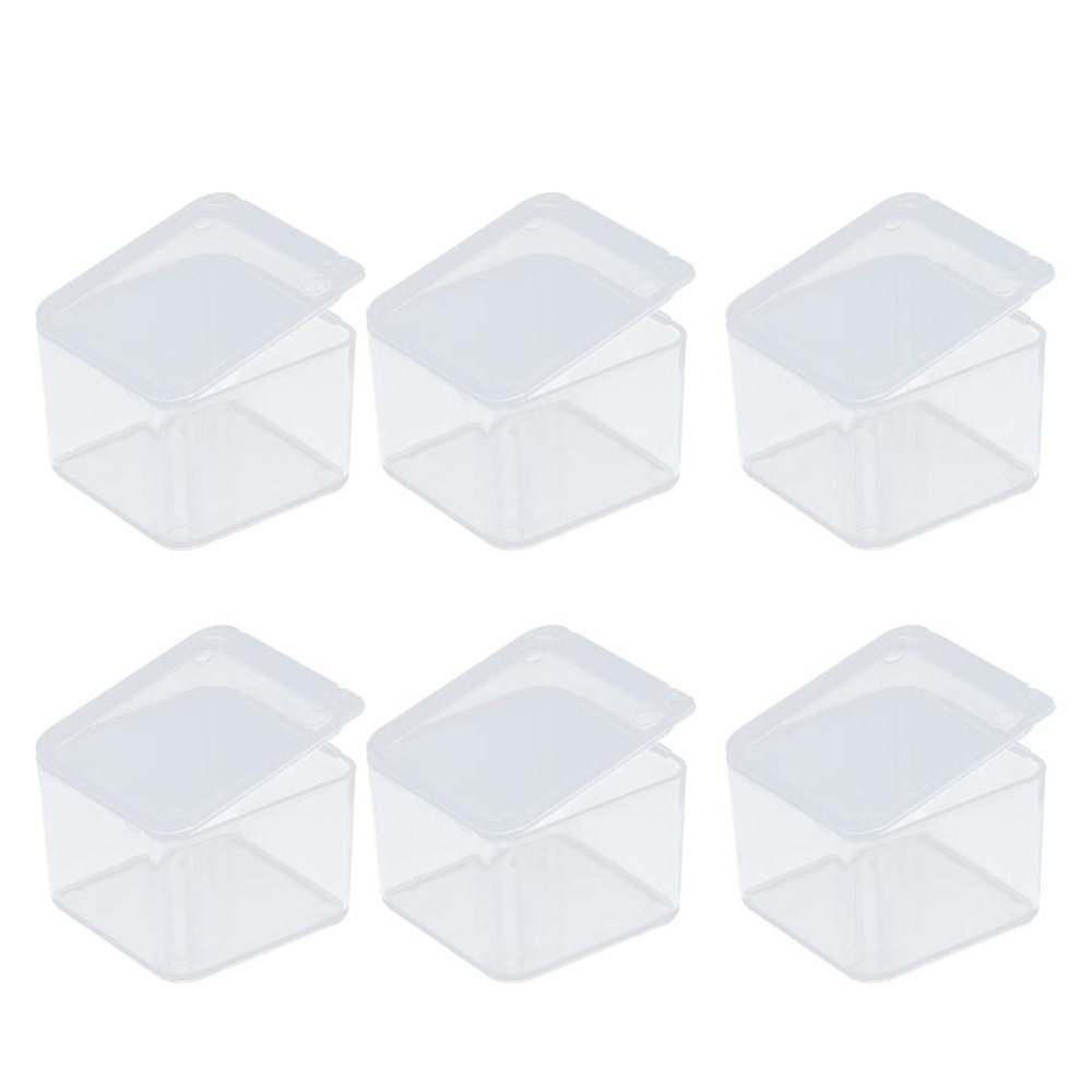 ARTIBETTER 50Pcs Transparent Plastic Storage Box Mini Tool Containers for Easy Organization for Craft Projects and Daily Use Firm Material for Home and Vehicle Maintenance