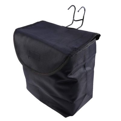 Bike Basket Canvas Square Shape Front Handlebar Bicycle Lift Off with Holder Lid for Bile Accessories (Black)