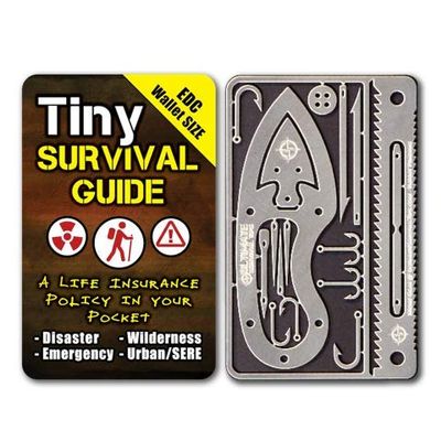 Tiny Survival Guide: A Life Insurance Policy in Your Pocket & Tiny Survival Card: A 17-in-1 Mini Survival Tool for Emergency & Disater Preparedness. Both Fit in Your Wallet and Make a Great Gift!