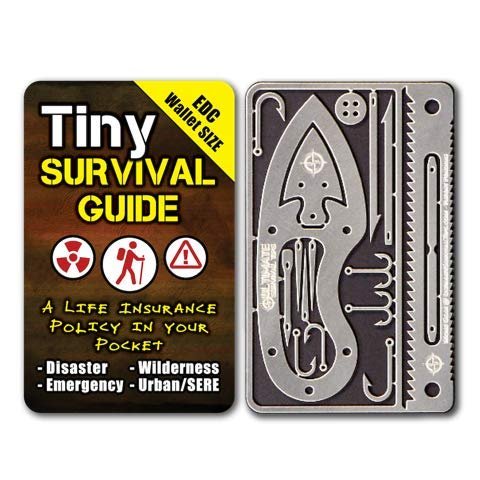 Tiny Survival Guide: A Life Insurance Policy in Your Pocket & Tiny Survival Card: A 17-in-1 Mini Survival Tool for Emergency & Disater Preparedness. Both Fit in Your Wallet and Make a Great Gift!