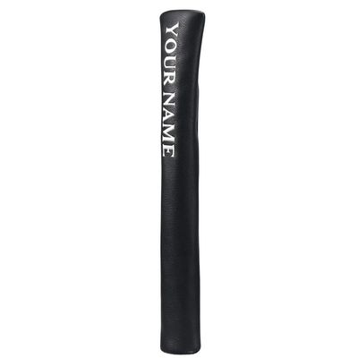 Craftsman Golf Custom Black Leather Alignment Stick Cover Case Holder with Your Name Logo