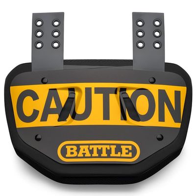 Battle Sports Caution Chrome Football Back Plate - Adult, Yellow