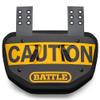 Battle Sports Caution Chrome Football Back Plate - Adult, Yellow view 1