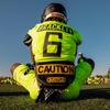Battle Sports Caution Chrome Football Back Plate - Adult, Yellow view 3