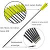 AMEYXGS 12 Pcs Archery Hunting Arrows Mix Carbon 30 Inch Flu Flu Arrows Spine 500 Target Practice Arrows with 4 Turkey Feather Replaceable Arrowhead for Outdoor Hunting Shooting(Yellow) view 2