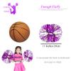 CREATIEE-PRO 4Pcs Metallic Cheerleading Pom Poms, 2 Pair Cheerleader Cheering Squad Pompoms for School Sports Dance Games Team Spirit Cheer view 4