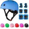 KAMUGO Kids Adjustable Helmet, with Sports Protective Gear Set Knee Elbow Wrist Pads for Toddler Age 3-8 Boys Girls, Bike Skateboard Hoverboard Scooter Rollerblading Helmet Set (Blue) view 1